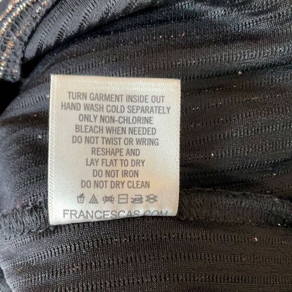 Francesca’s Glitter Mi Ami Knot Waist Long Sleeve Dress, Medium. Black Silver - Picture 7 of 12